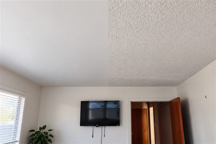Popcorn ceiling removal before and after in a Florida home