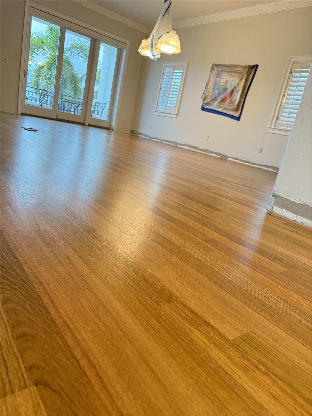 Refinished hardwood flooring in St. Petersburg, FL home